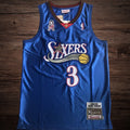 Men’s Philadelphia 76ers 2001/02 #3 Allen Iverson Blue Jersey