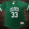 Men’s Boston Celtics #33 BIRD Green Short Sleeve Jersey