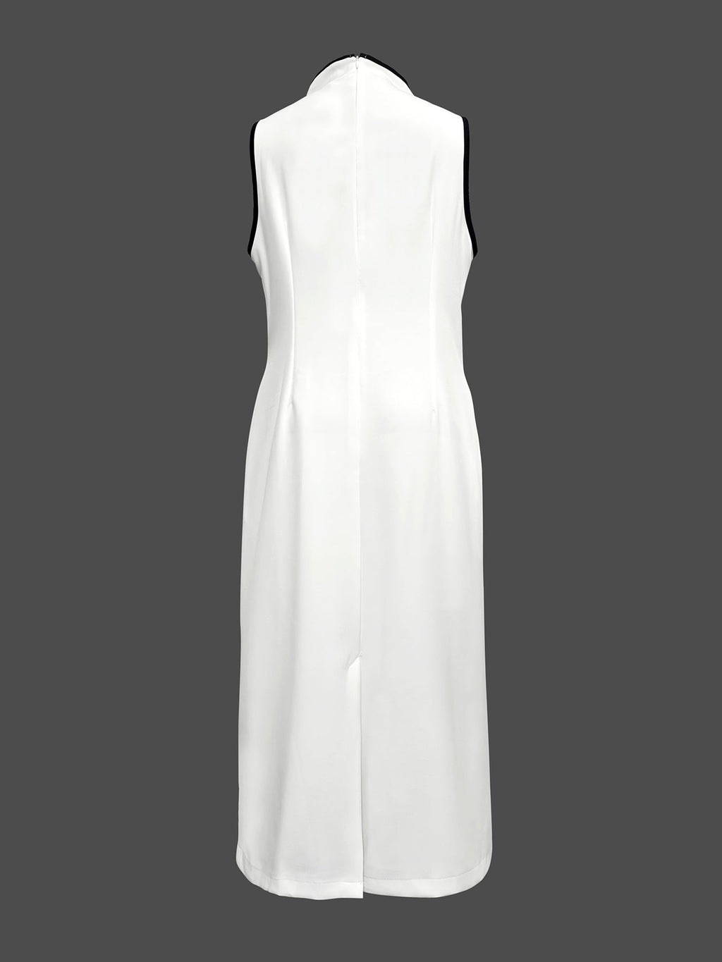False Two Sleeveless Solid Color Midi Dresses