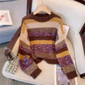 Women’s Colorful Striped Pullover Knit Sweater