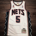 Men’s Brooklyn Nets 2006/07 #5 Jason Kidd White Jersey