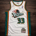 Men’s Detroit Pistons 1998-99 #33 Grant Hill Jeresy in White
