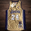 Men’s Los Angeles Lakers 1996-2016 Hall of Fame #24 Kobe Bryant Jersey Gold