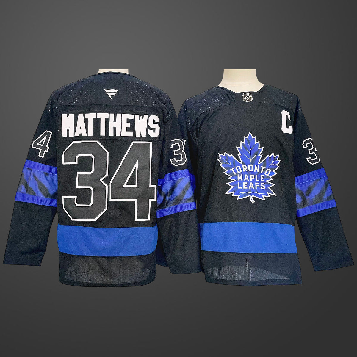 #34 Auston Matthews Toronto Maple Leafs Jersey in Black