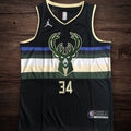 Men’s Milwaukee Bucks #34 Antetokounmpo black jersey