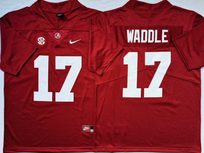 Alabama Crimson Tide Red #17 WADDLE Stitched Jersey