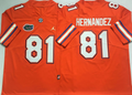 Florida Gators Orange #81 HERNANDEZ Stitched Jersey