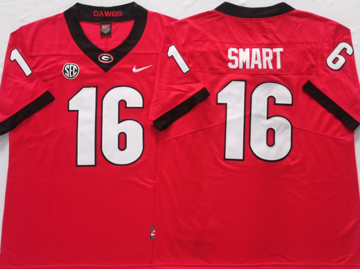 Georgia Bulldogs Red #16 SMART Stitched Jersey