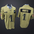 Men’s Philadelphia Eagles #1 Hurts Salute to service 2025 jersey
