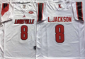 Louisville Cardinals White #8 L.JACKSON Stitched Jersey