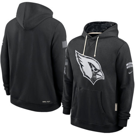 Men’s Arizona Cardinals Nike Black 2026 Salute to Service Sideline Dri-FIT Pullover Hoodie