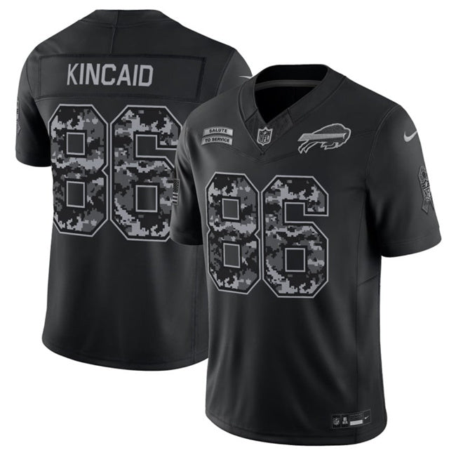 Men’s Buffalo Bills #86 Dalton Kincaid 2026 Salute to Service Black Limited Stitched Jersey