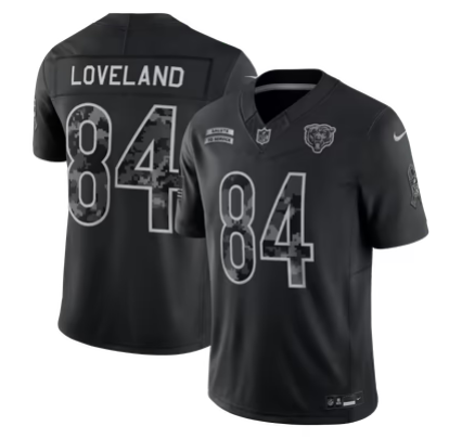 Men’s Chicago Bears #84 Colston Loveland 2026 Salute to Service Black Limited Stitched Jersey