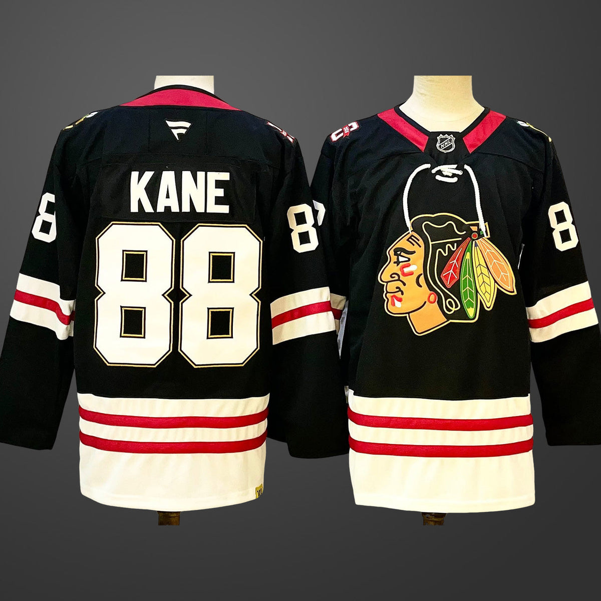 Men’s Chicago Blackhawks #88 Patrick Kane Centennial  Stitched Hockey Jersey Black