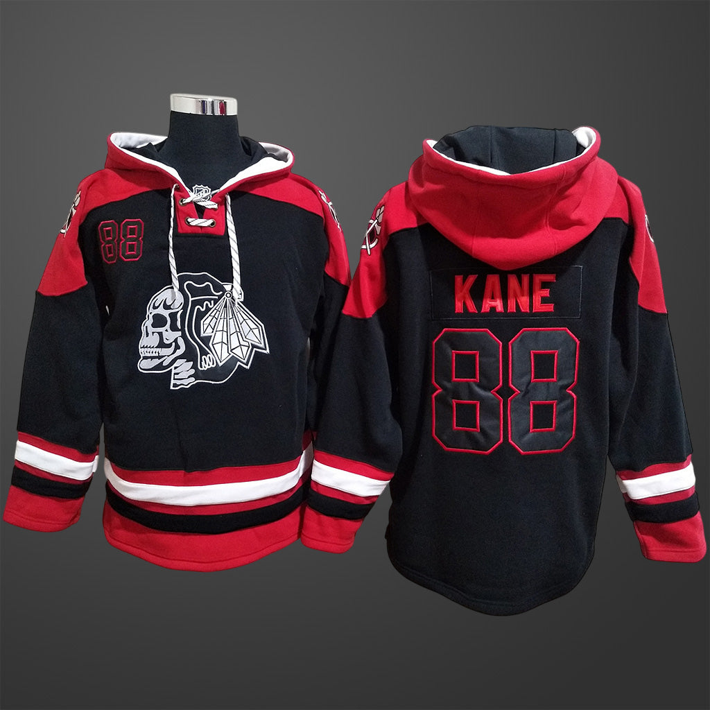 Men’s Chicago Blackhawks #88 Patrick Kane Black Stitched Hoodie