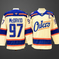 Men’s Edmonton Oilers #97 Connor McDavid Light Beige 2025 Alternate With C Patch Jersey