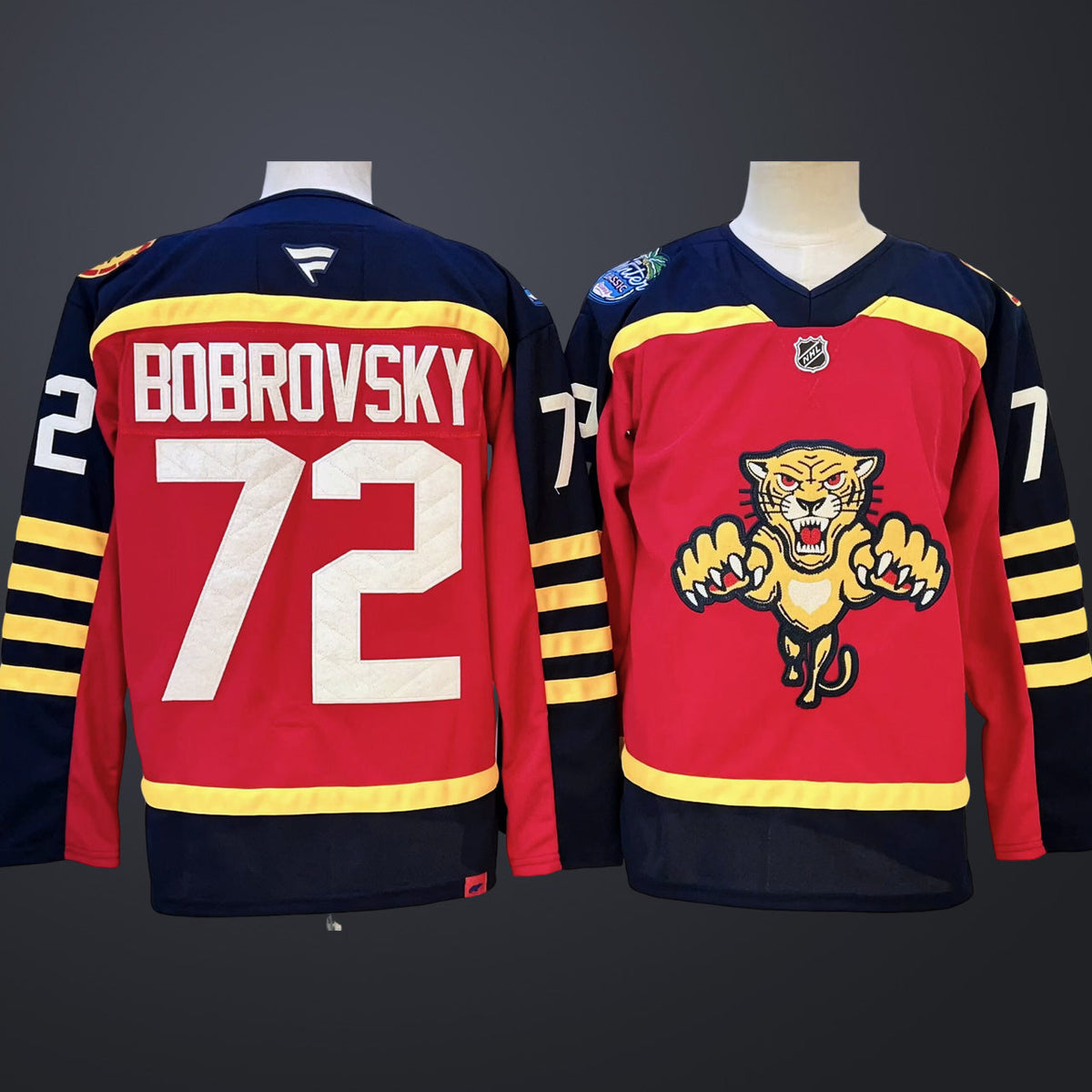 Men’s Florida Panthers #72 BOBROVSKY Red Stitched Hockey Jersey