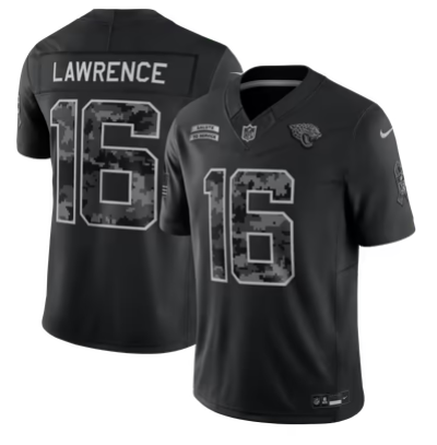 Men’s Jacksonville Jaguars #16 Trevor Lawrence 2026 Salute to Service Black Limited Stitched Jersey