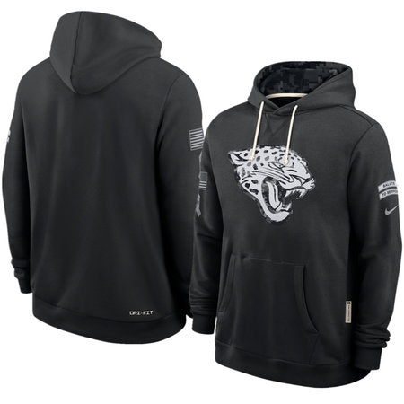 Men’s Jacksonville Jaguars Nike Black 2026 Salute to Service Sideline Dri-FIT Pullover Hoodie