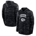 Men’s Kansas City Chiefs Black 2026 Salute to Service Sideline Lightweight Dri-FIT Long Sleeve Top Hoodie