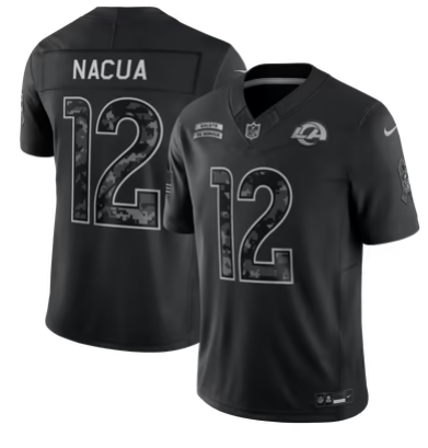 Men’s Los Angeles Rams #12 Puka Nacua 2026 Salute to Service Black Limited Stitched Jersey