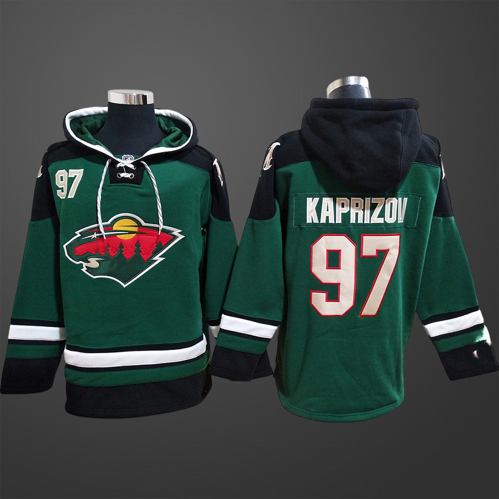 Men’s Minnesota Wild #97 Kirill Kaprizov Stitched Hoodie