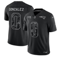 Men’s New England Patriots #0 Christian Gonzalez 2026 Salute to Service Black Limited Stitched Jersey