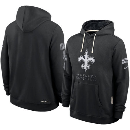 Men’s New Orleans Saints Nike Black 2026 Salute to Service Sideline Dri-FIT Pullover Hoodie