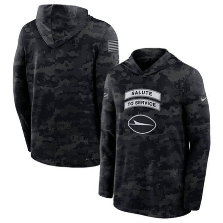 Men’s New York Jets Black 2026 Salute to Service Sideline Lightweight Dri-FIT Long Sleeve Top Hoodie