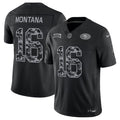 Men’s San Francisco 49ers #16 Joe Montana 2026 Salute to Service Black Limited Stitched Jersey