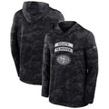 Men’s San Francisco 49ers Black 2026 Salute to Service Sideline Lightweight Dri-FIT Long Sleeve Top Hoodie