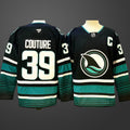 Men’s San Jose Sharks #39 Logan Couture Black 2024-25 With C Patch Alternate Stitched Jersey