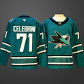 Men’s San Jose Sharks Macklin Celebrini #71 Green jersey