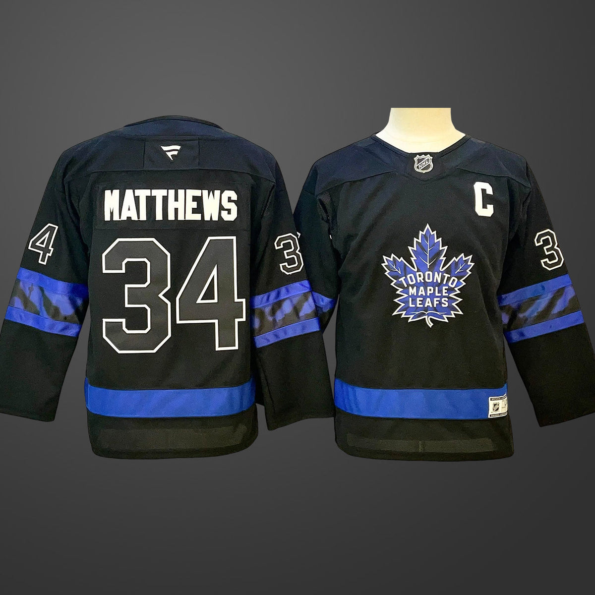 Men’s Toronto Maple Leafs #34 Auston Matthews Jersey in Black
