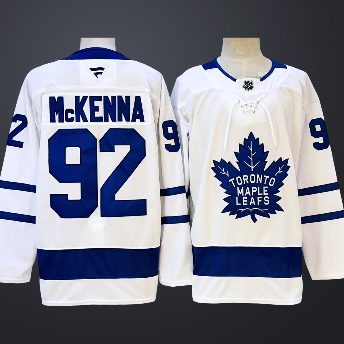 Men’s Toronto Maple Leafs #92 Gavin McKENNA White Stitched Jersey