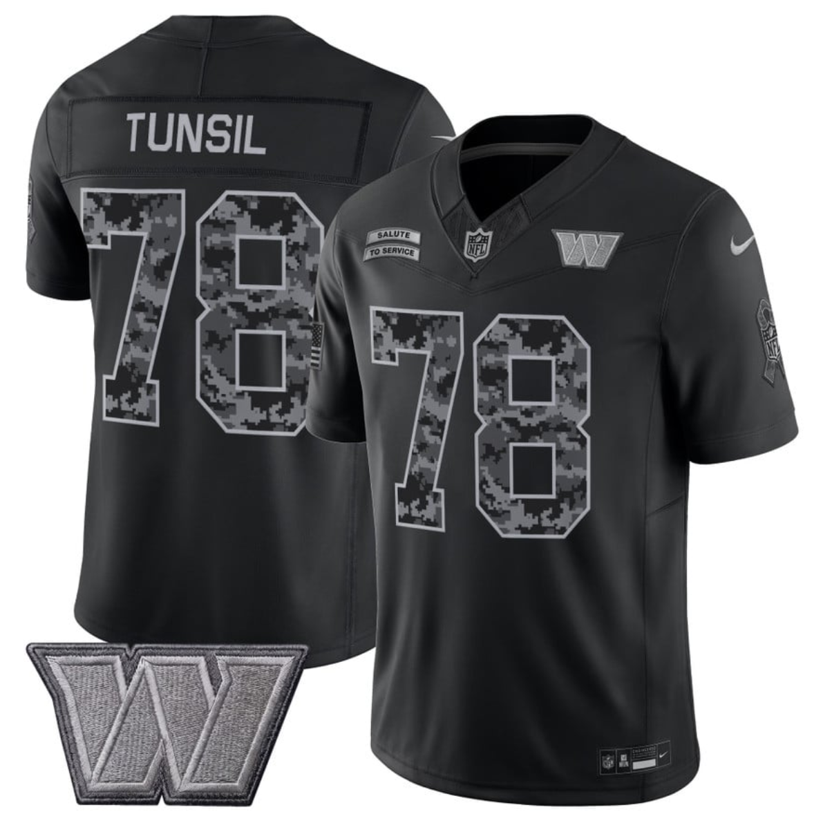 Men’s Washington Commanders #78 Laremy Tunsil 2026 Salute to Service Black Limited Stitched Jersey