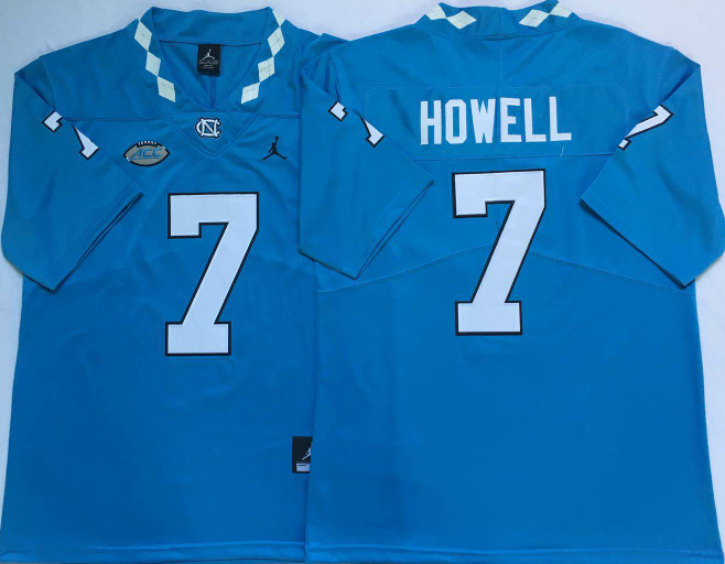 North Carolina Tar Heels Blue #7 HOWELL Stitched Jersey