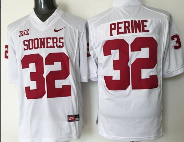 Oklahoma Sooners #32 Perine White Stitched Jersey