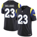 Men’s Los Angeles Rams #23 Kyren Williams Black 2025 F.U.S.E. “Rivalries” Vapor Limited Stitched Football Jersey