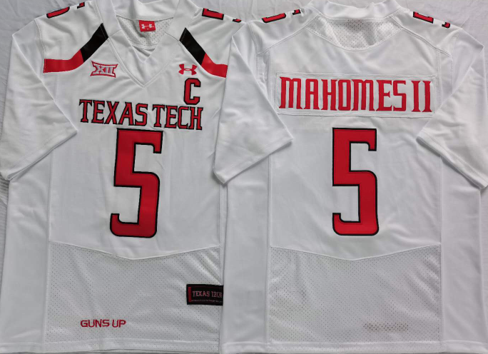 Texas Tech Red Raiders White #5 MAHOMES II Stitched Jersey