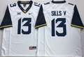 West Virginia Mountaineers White #13 SILLS V Stitched Jersey