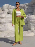 Plus Size Women’s Long Sleeve Cardigan Outfit, Solid Colo