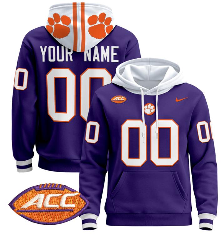 Unisex Custom Clemson Tigers Football Hoodie All Stitched