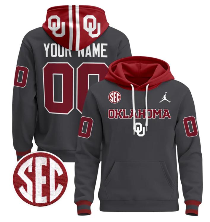Unisex Custom Oklahoma Sooners Football Hoodie All Stitched
