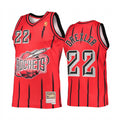 Men Houston Rockets #22 Clyde Drexler Red Pinstripe Mitchell & Ness Hardwood Classics Reload 2.0 Jersey