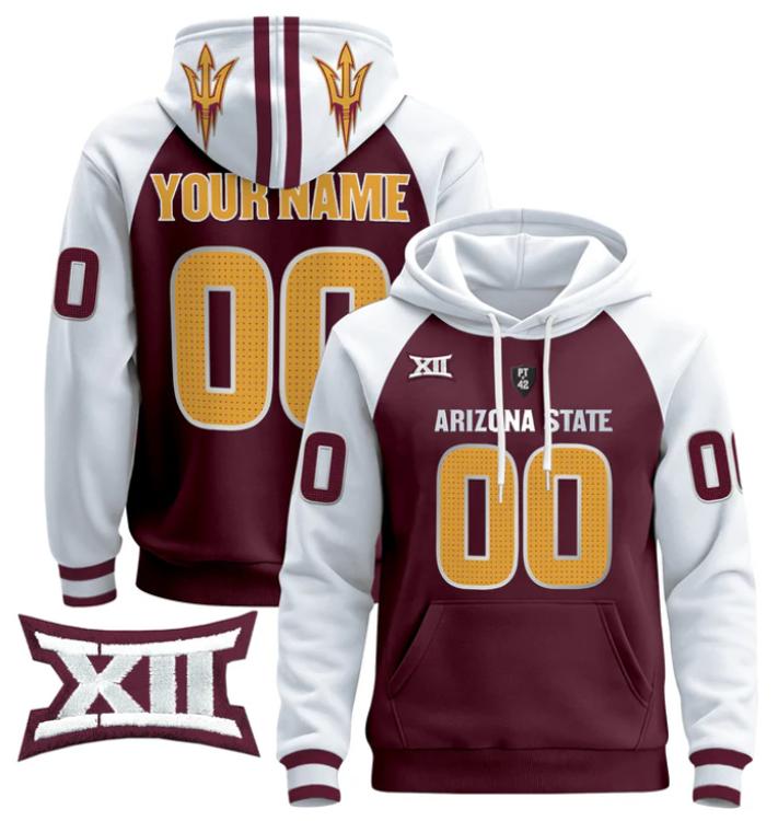 Unisex Custom Arizona State Sun Devils Football Hoodie All Stitched