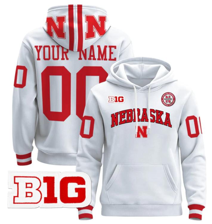 Unisex Custom Nebraska Cornhuskers Football Hoodie All Stitched
