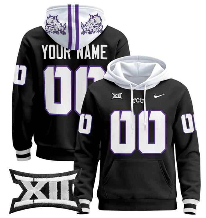 unisex custom TCU horned frogs hoodie all stitched