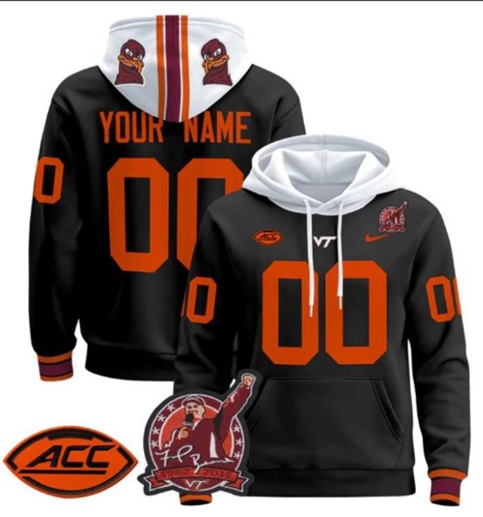 unisex custom virginia tech hokies hoodie all stitched