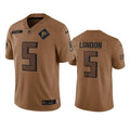 Mens Atlanta Falcons #5 Drake London Brown 2023 Salute To Service Limited Jersey
